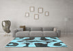 Machine Washable Abstract Light Blue Modern Rug in a Living Room, wshabs839lblu