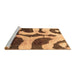 Sideview of Machine Washable Abstract Brown Modern Rug, wshabs839brn