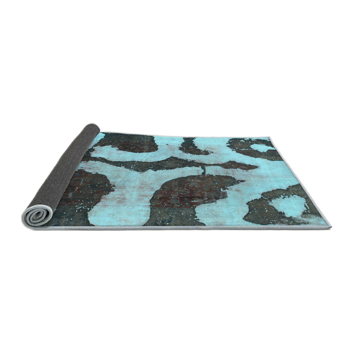 Sideview of Abstract Light Blue Modern Rug, abs839lblu