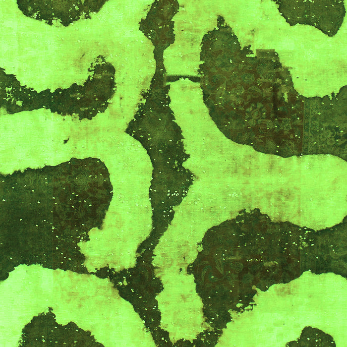 Machine Washable Abstract Green Modern Area Rugs, wshabs839grn