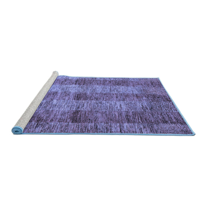 Sideview of Machine Washable Abstract Blue Modern Rug, wshabs83blu