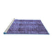 Sideview of Machine Washable Abstract Blue Modern Rug, wshabs83blu