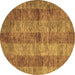 Round Machine Washable Abstract Brown Modern Rug, wshabs83brn