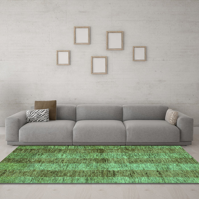 Machine Washable Abstract Turquoise Modern Area Rugs in a Living Room,, wshabs83turq