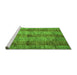 Sideview of Machine Washable Abstract Green Modern Area Rugs, wshabs83grn