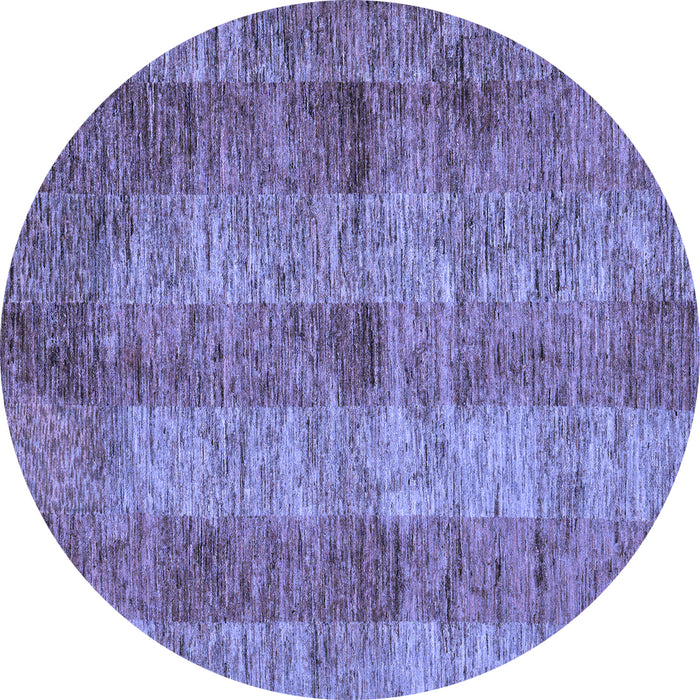 Round Machine Washable Abstract Blue Modern Rug, wshabs83blu