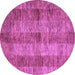 Round Machine Washable Abstract Purple Modern Area Rugs, wshabs83pur