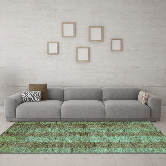 Machine Washable Abstract Light Blue Modern Rug in a Living Room, wshabs83lblu