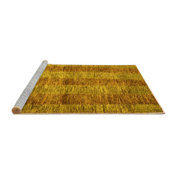 Sideview of Machine Washable Abstract Yellow Modern Rug, wshabs83yw