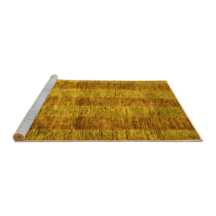 Sideview of Machine Washable Abstract Yellow Modern Rug, wshabs83yw