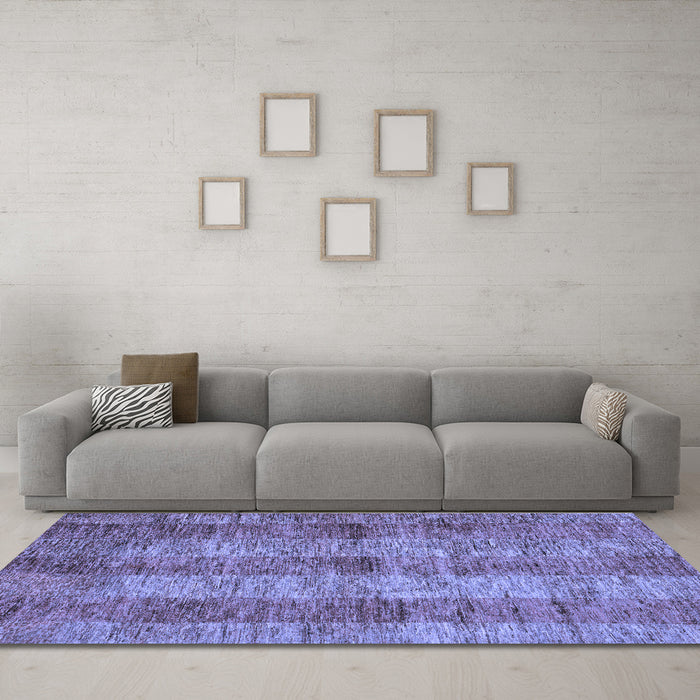 Machine Washable Abstract Blue Modern Rug in a Living Room, wshabs83blu