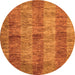 Round Abstract Orange Modern Rug, abs83org