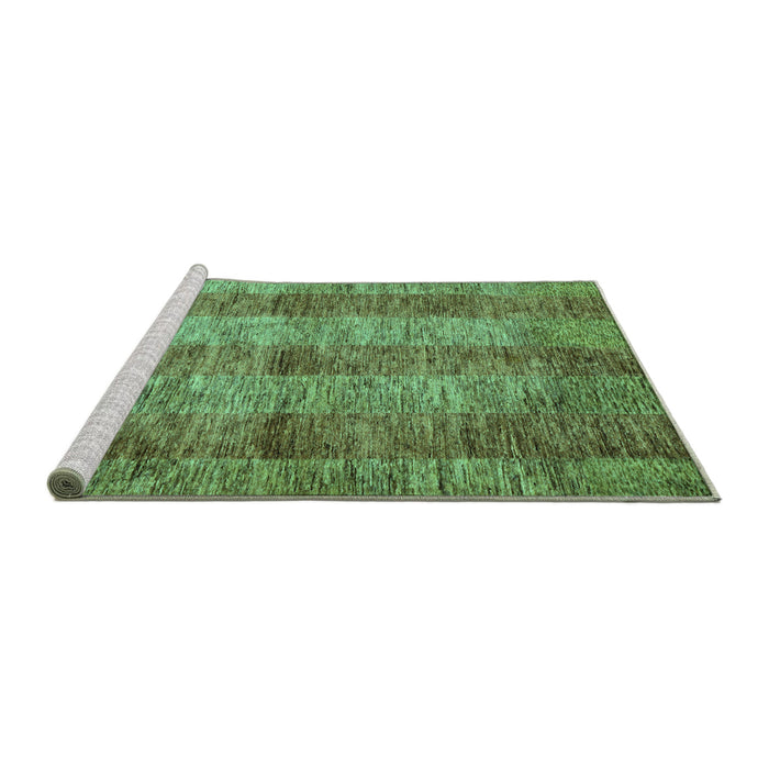 Sideview of Machine Washable Abstract Turquoise Modern Area Rugs, wshabs83turq