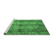 Sideview of Machine Washable Abstract Emerald Green Modern Area Rugs, wshabs83emgrn