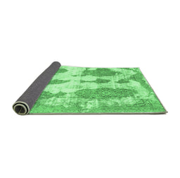 Sideview of Abstract Emerald Green Modern Rug, abs840emgrn