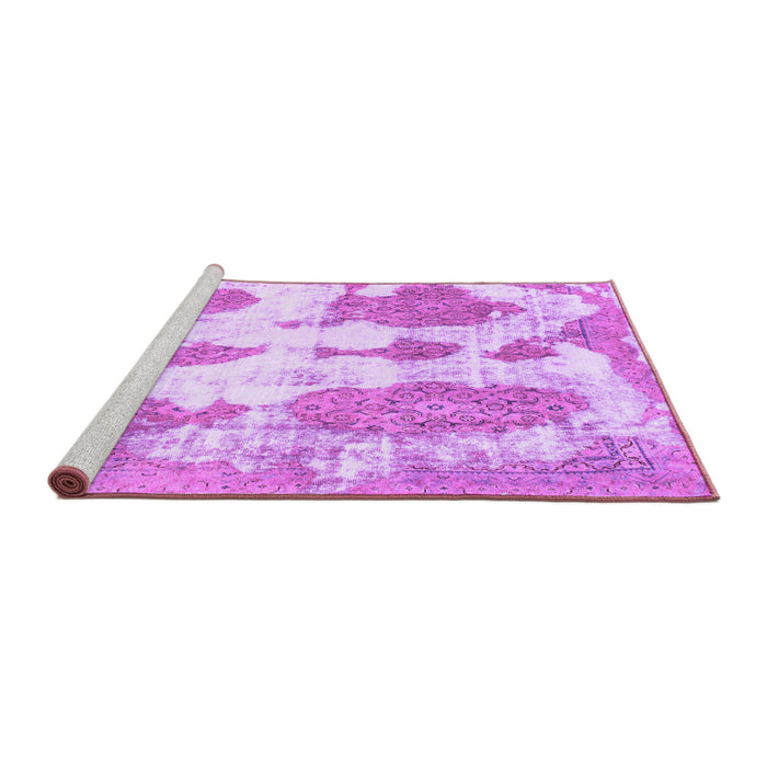 Sideview of Machine Washable Abstract Purple Modern Area Rugs, wshabs840pur