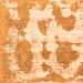 Square Machine Washable Abstract Orange Modern Area Rugs, wshabs840org