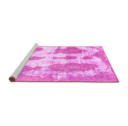 Sideview of Machine Washable Abstract Pink Modern Rug, wshabs840pnk