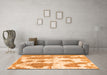 Machine Washable Abstract Orange Modern Area Rugs in a Living Room, wshabs840org