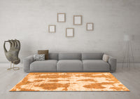 Machine Washable Abstract Orange Modern Rug, wshabs840org