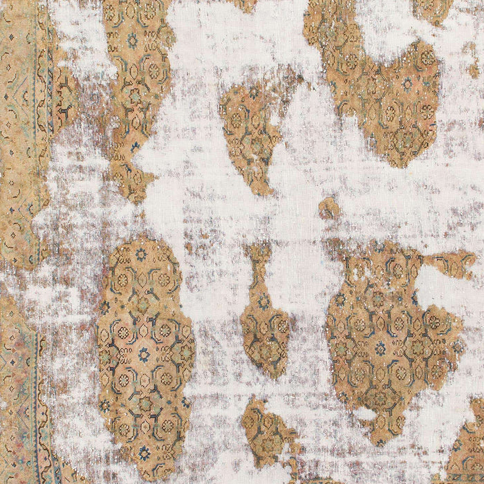 Abstract White Gold Modern Rug, abs840