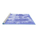 Sideview of Machine Washable Abstract Blue Modern Rug, wshabs840blu