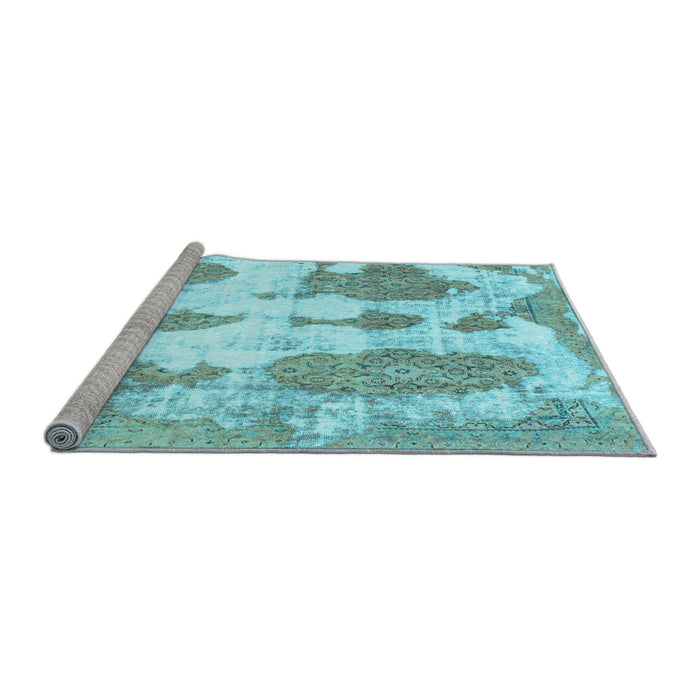Sideview of Machine Washable Abstract Light Blue Modern Rug, wshabs840lblu