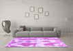 Machine Washable Abstract Purple Modern Area Rugs in a Living Room, wshabs840pur