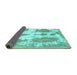 Sideview of Abstract Turquoise Modern Rug, abs840turq