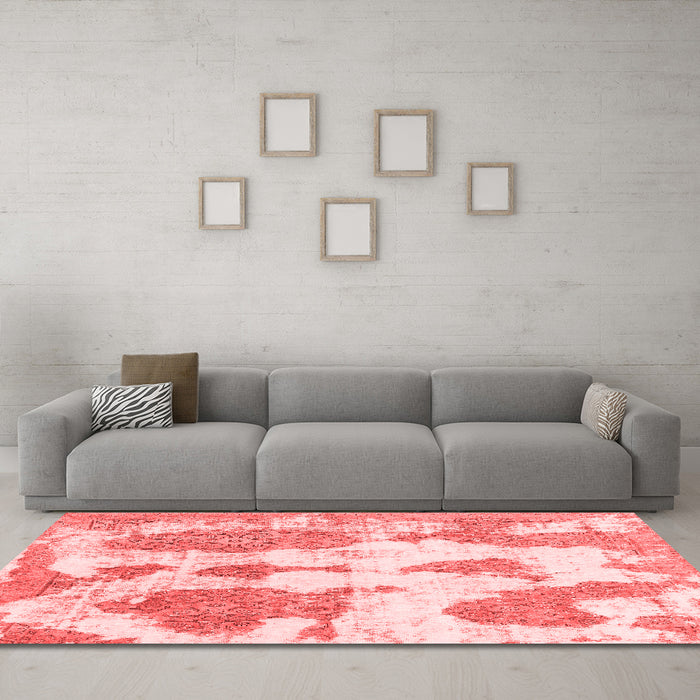 Modern Red Washable Rugs