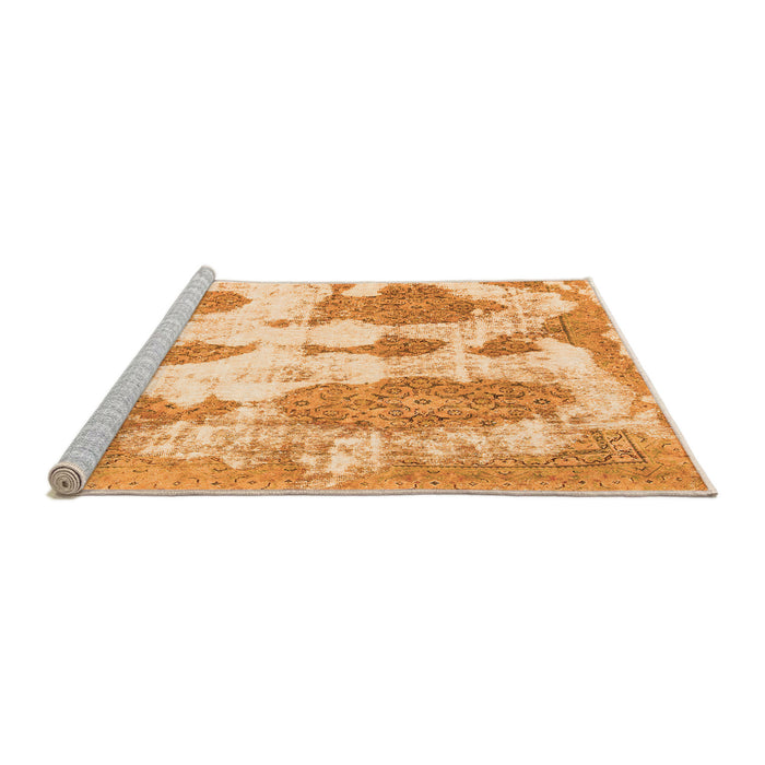 Sideview of Machine Washable Abstract Orange Modern Area Rugs, wshabs840org