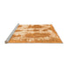 Sideview of Machine Washable Abstract Orange Modern Area Rugs, wshabs840org