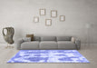 Machine Washable Abstract Blue Modern Rug in a Living Room, wshabs840blu