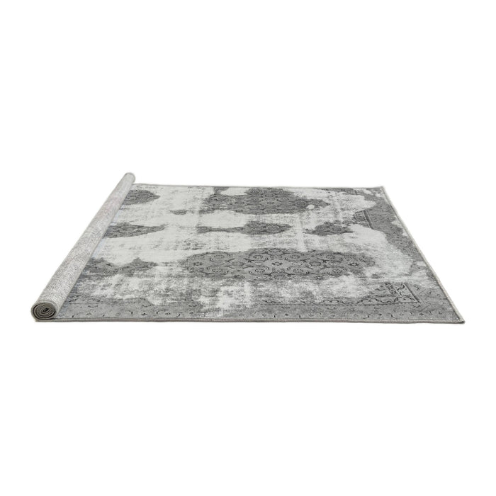 Sideview of Machine Washable Abstract Gray Modern Rug, wshabs840gry