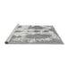 Sideview of Machine Washable Abstract Gray Modern Rug, wshabs840gry