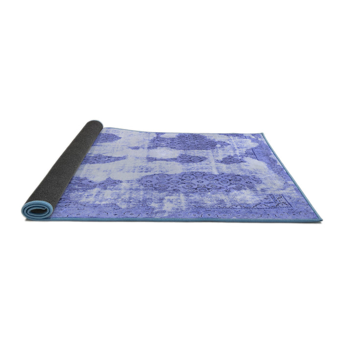 Sideview of Abstract Blue Modern Rug, abs840blu
