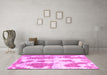 Machine Washable Abstract Pink Modern Rug in a Living Room, wshabs840pnk