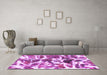 Machine Washable Abstract Purple Modern Area Rugs in a Living Room, wshabs841pur