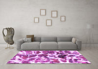 Machine Washable Abstract Purple Modern Rug, wshabs841pur