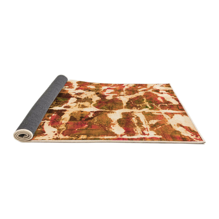 Sideview of Abstract Orange Modern Rug, abs841org