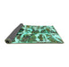 Sideview of Abstract Turquoise Modern Rug, abs841turq