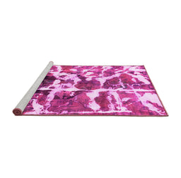 Sideview of Machine Washable Abstract Pink Modern Rug, wshabs841pnk