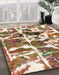 Machine Washable Abstract Red Rug in a Family Room, wshabs841