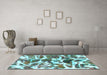 Machine Washable Abstract Light Blue Modern Rug in a Living Room, wshabs841lblu