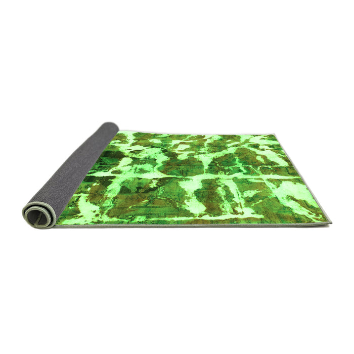 Sideview of Abstract Green Modern Rug, abs841grn