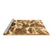 Sideview of Machine Washable Abstract Brown Modern Rug, wshabs841brn