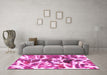 Machine Washable Abstract Pink Modern Rug in a Living Room, wshabs841pnk