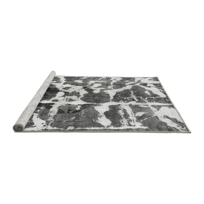 Sideview of Machine Washable Abstract Gray Modern Rug, wshabs841gry