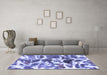 Machine Washable Abstract Blue Modern Rug in a Living Room, wshabs841blu