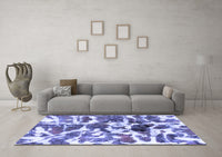 Machine Washable Abstract Blue Modern Rug, wshabs841blu